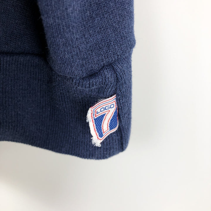 80'S LOGO 7 INC NOTRE DAME University of Notre Dame College Sweatshirt, Made in USA, Men's XL equivalent, Vintage cotton navy blue type Vintage Second Hand