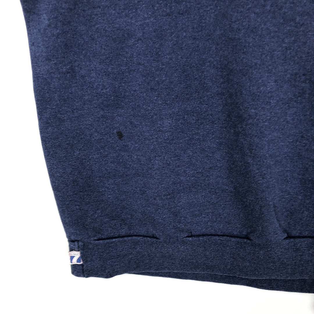 80'S LOGO 7 INC NOTRE DAME University of Notre Dame College Sweatshirt, Made in USA, Men's XL equivalent, Vintage cotton navy blue type Vintage Second Hand