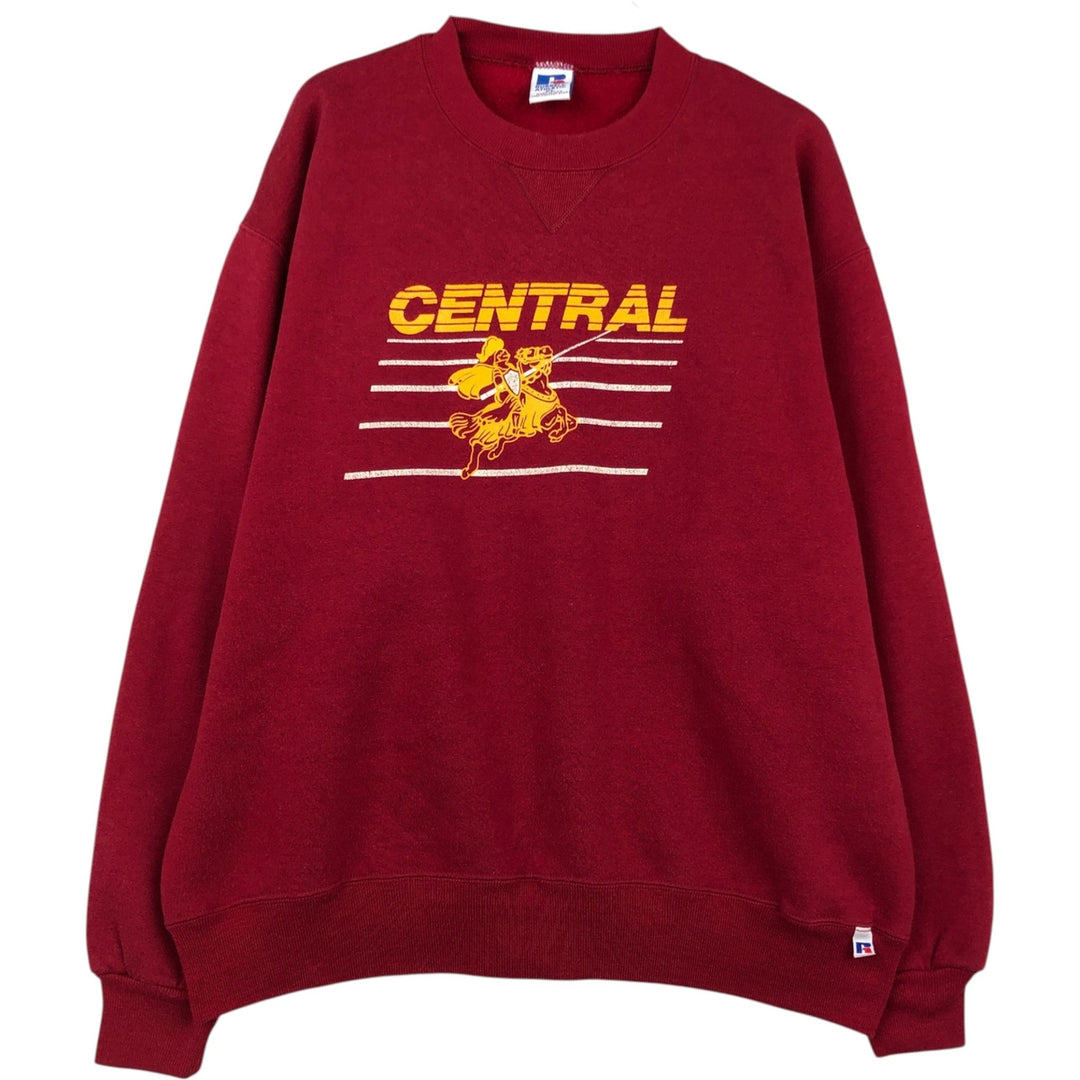 Vintage 90'S Russell ATHLETIC college sweatshirt, made in the USA, size XL, men's cotton red type Vintage Second Hand