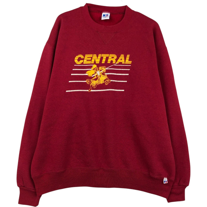 Vintage 90'S Russell ATHLETIC college sweatshirt, made in the USA, size XL, men's cotton red type Vintage Second Hand