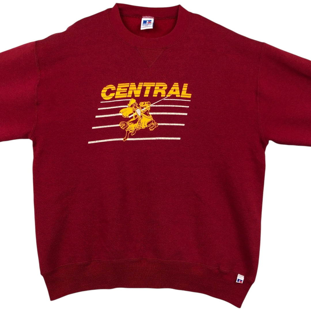 Vintage 90'S Russell ATHLETIC college sweatshirt, made in the USA, size XL, men's cotton red type Vintage Second Hand