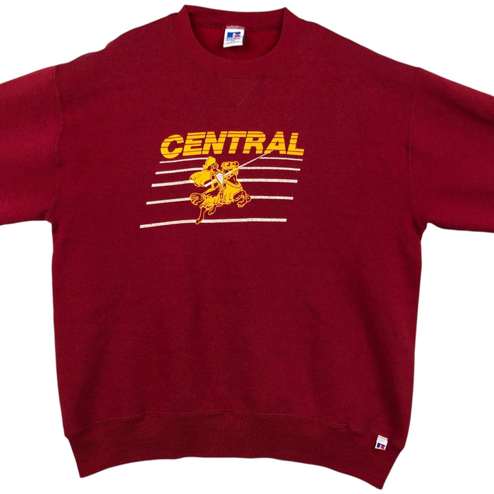 Vintage 90'S Russell ATHLETIC college sweatshirt, made in the USA, size XL, men's cotton red type Vintage Second Hand