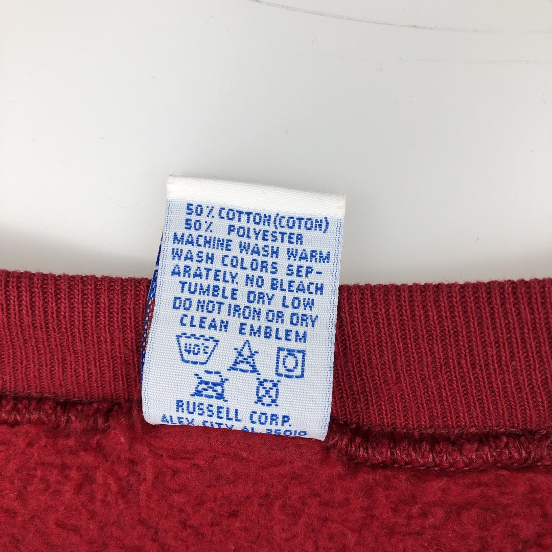 Vintage 90'S Russell ATHLETIC college sweatshirt, made in the USA, size XL, men's cotton red type Vintage Second Hand