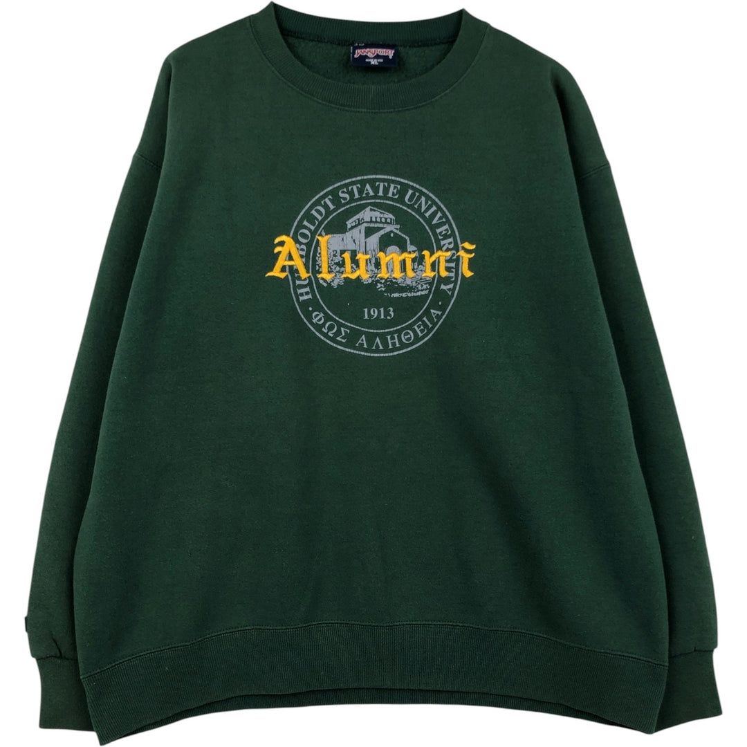 90'S Jansport College Sweatshirt, Made in USA, Men's XL, Vintage cotton green type Vintage Second Hand