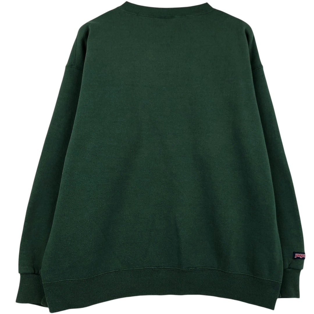 90'S Jansport College Sweatshirt, Made in USA, Men's XL, Vintage cotton green type Vintage Second Hand