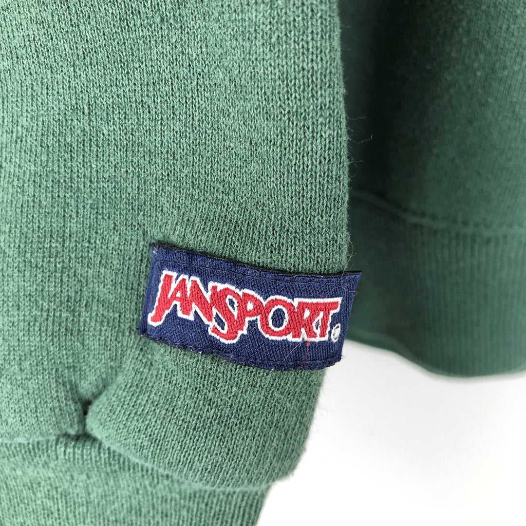 90'S Jansport College Sweatshirt, Made in USA, Men's XL, Vintage cotton green type Vintage Second Hand