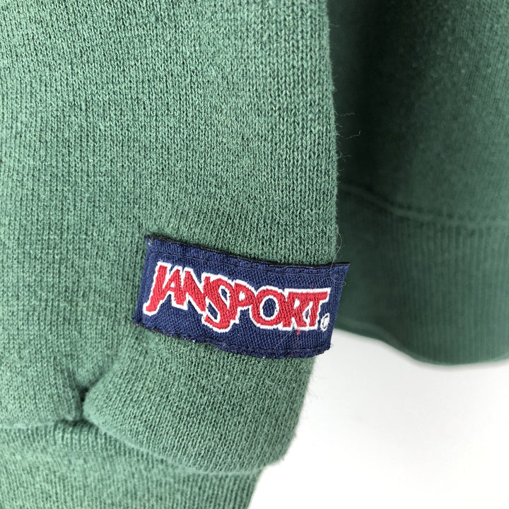 90'S Jansport College Sweatshirt, Made in USA, Men's XL, Vintage cotton green type Vintage Second Hand