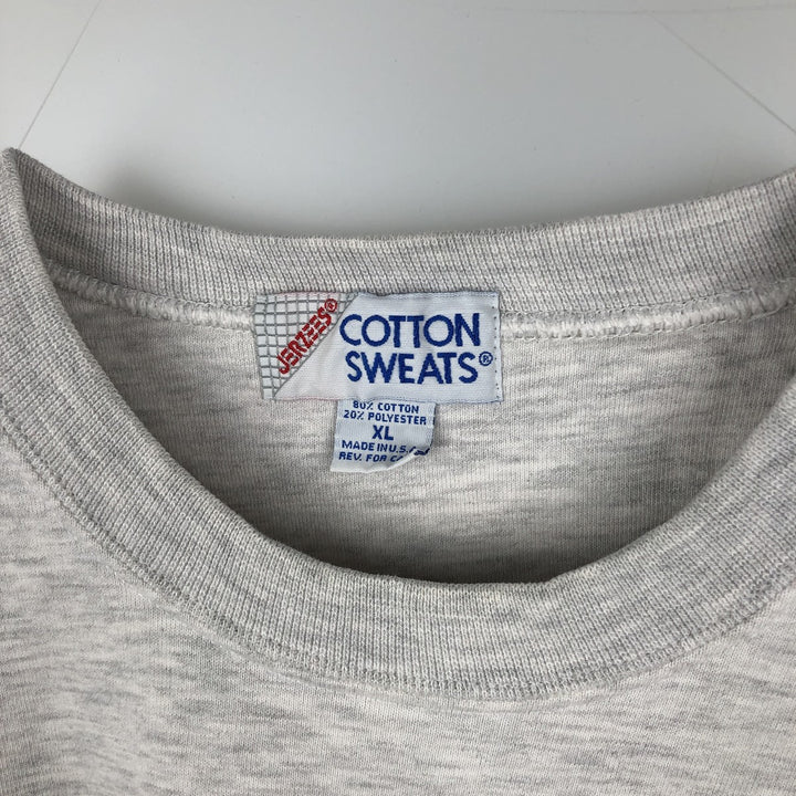 Jerzees Cotton Sweatshirt College Sweatshirt, Made in USA, Men's Size XL (approx.) cotton white type Vintage Second Hand