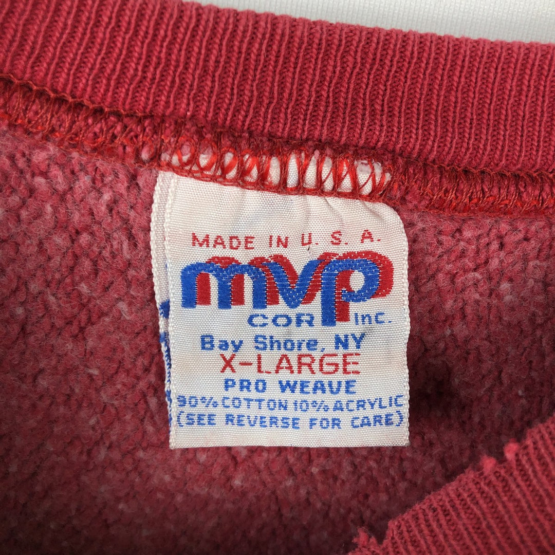 90'S MVP PRO WEAVE College Sweatshirt, Made in USA, Men's XL equivalent, Vintage cotton red type Vintage Second Hand
