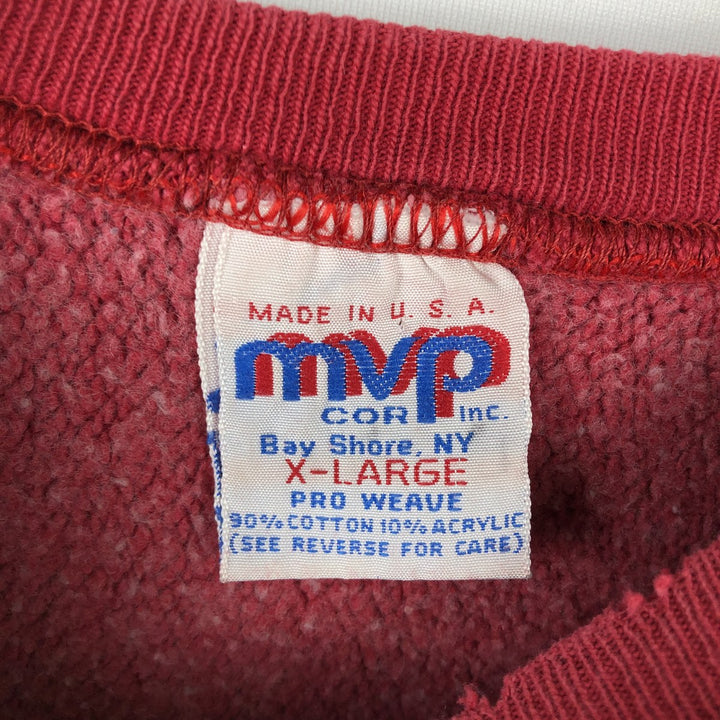 90'S MVP PRO WEAVE College Sweatshirt, Made in USA, Men's XL equivalent, Vintage cotton red type Vintage Second Hand