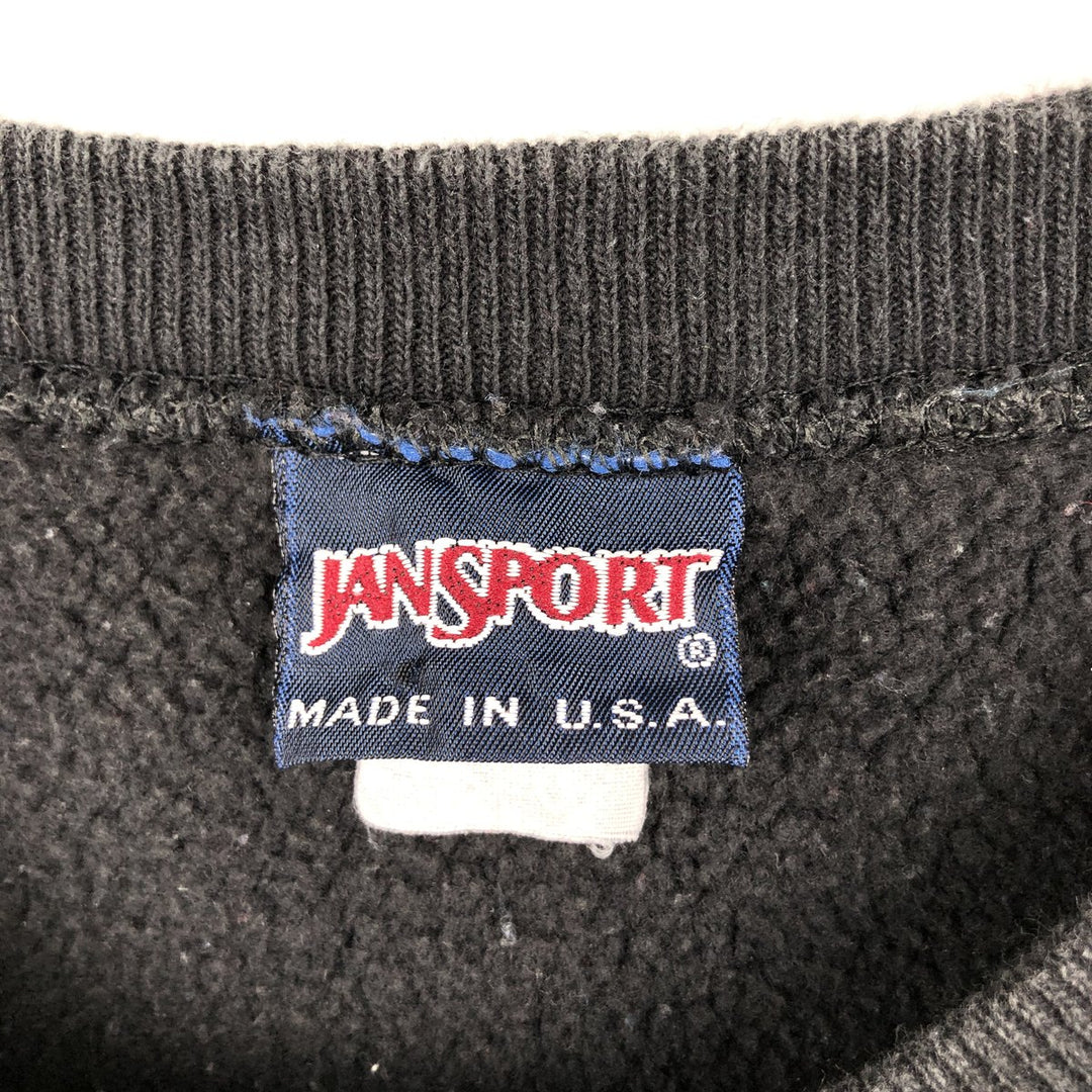 Vintage 90'S Jansport college sweatshirt, made in the USA, size L, men's unclear black type Vintage Second Hand