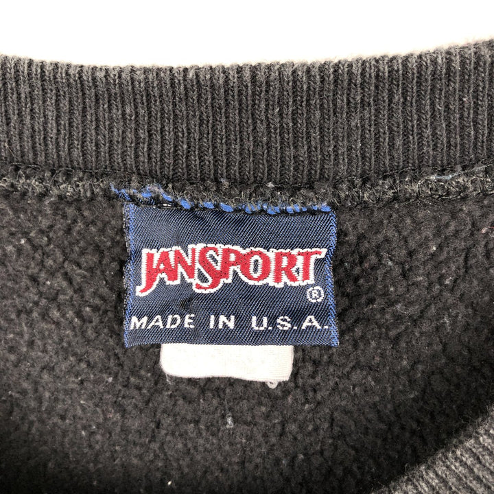 Vintage 90'S Jansport college sweatshirt, made in the USA, size L, men's unclear black type Vintage Second Hand