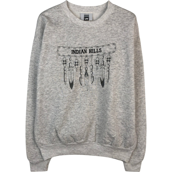 90'S Lee MIDWEIGHT Print Sweatshirt, Made in USA, Men's Size L (Equivalent), Vintage cotton pale white type Vintage Second Hand