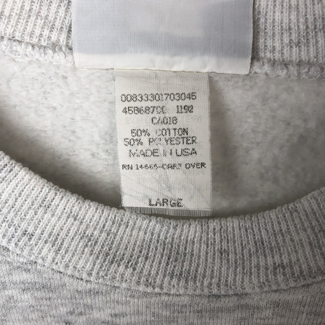 90'S Lee MIDWEIGHT Print Sweatshirt, Made in USA, Men's Size L (Equivalent), Vintage cotton pale white type Vintage Second Hand