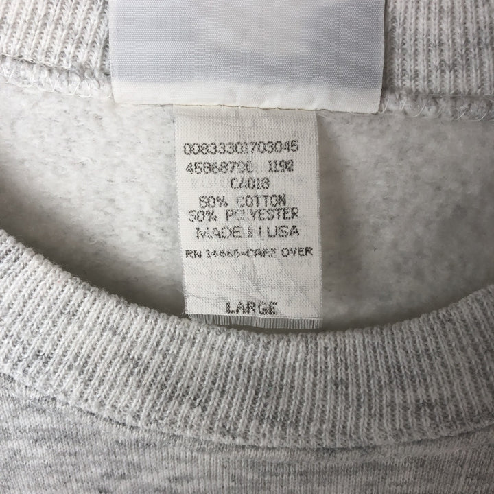 90'S Lee MIDWEIGHT Print Sweatshirt, Made in USA, Men's Size L (Equivalent), Vintage cotton pale white type Vintage Second Hand