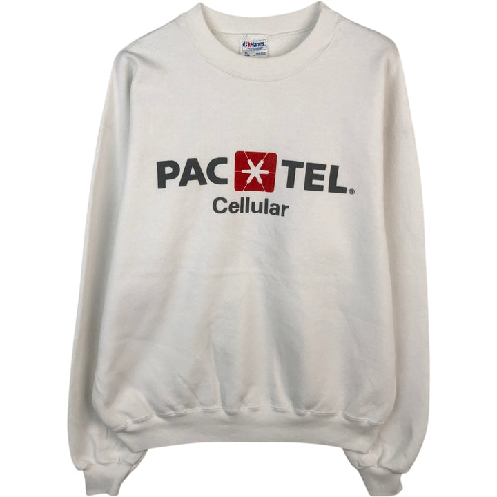 1980'S Hanes Advertising Sweatshirt, Made in USA, Men's XL equivalent, Vintage cotton white type Vintage Second Hand