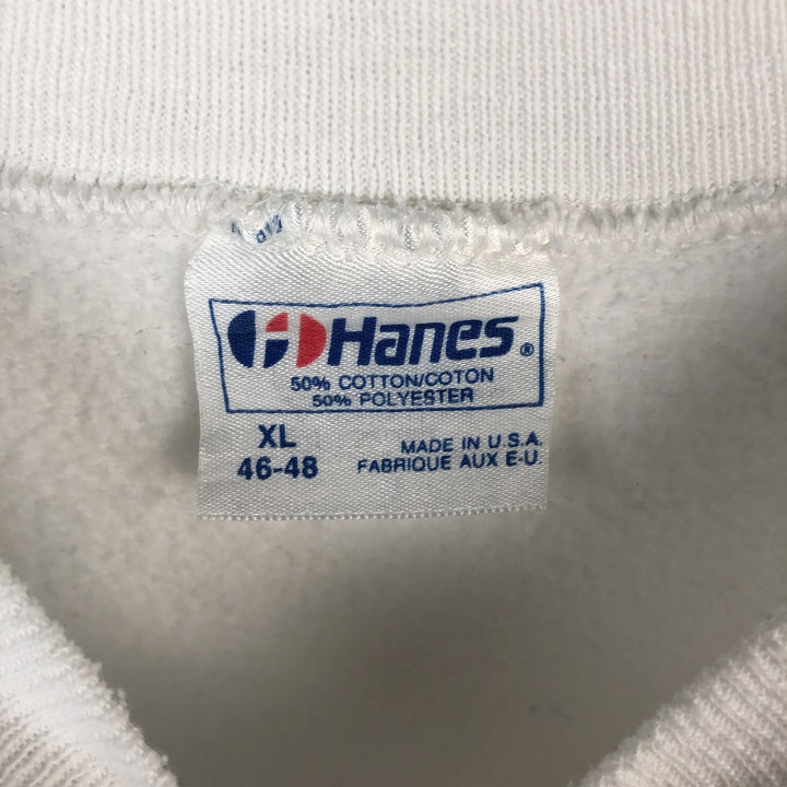 1980'S Hanes Advertising Sweatshirt, Made in USA, Men's XL equivalent, Vintage cotton white type Vintage Second Hand