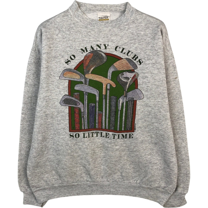 90'S TULTEX MAXIMUM SWEATS Printed Sweatshirt, Men's Size L (approx.), Vintage cotton pale white type Vintage Second Hand