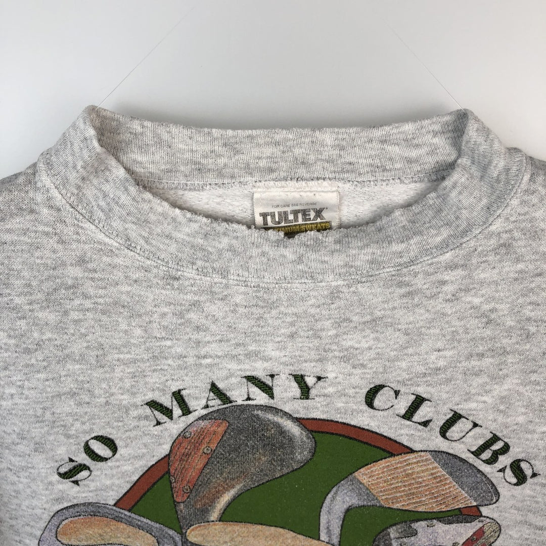 90'S TULTEX MAXIMUM SWEATS Printed Sweatshirt, Men's Size L (approx.), Vintage cotton pale white type Vintage Second Hand
