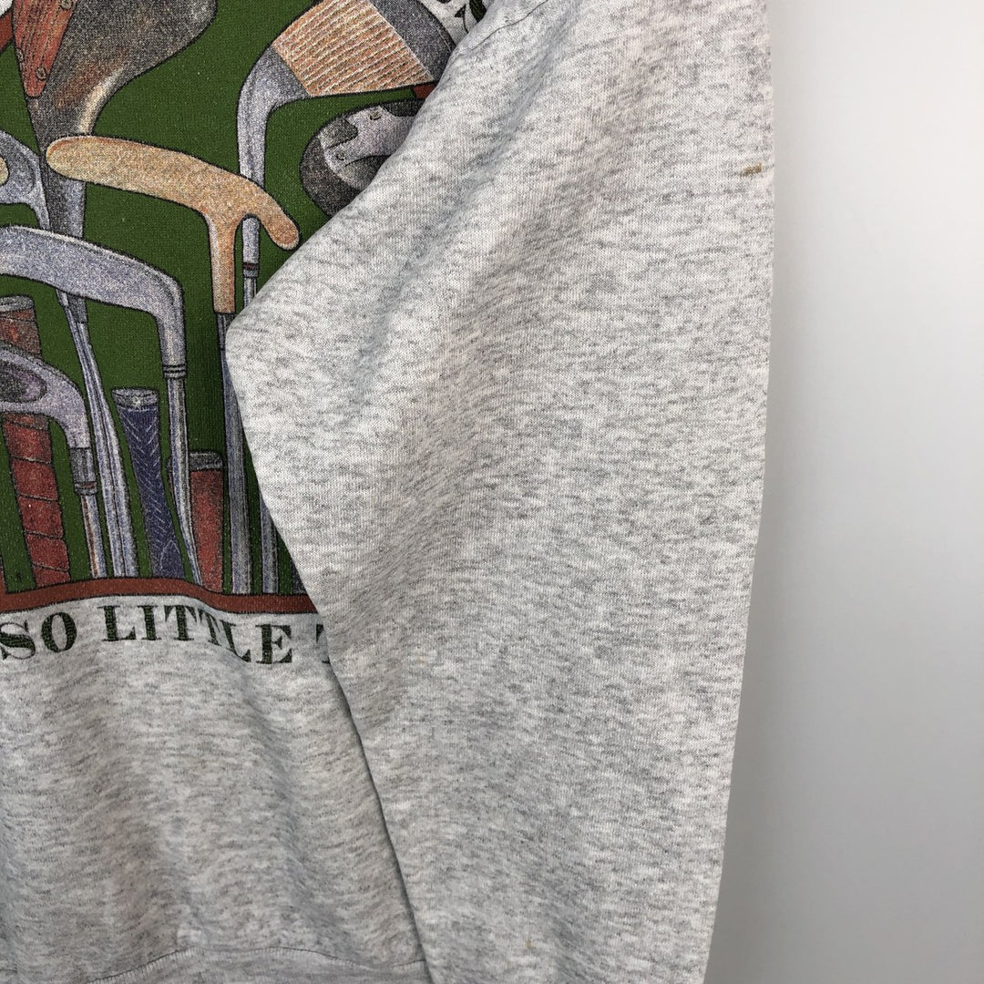 90'S TULTEX MAXIMUM SWEATS Printed Sweatshirt, Men's Size L (approx.), Vintage cotton pale white type Vintage Second Hand