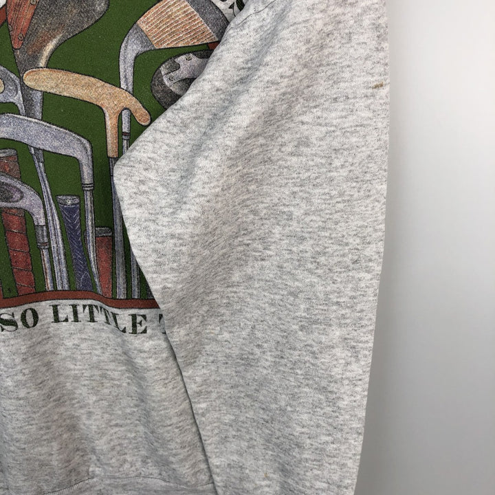 90'S TULTEX MAXIMUM SWEATS Printed Sweatshirt, Men's Size L (approx.), Vintage cotton pale white type Vintage Second Hand