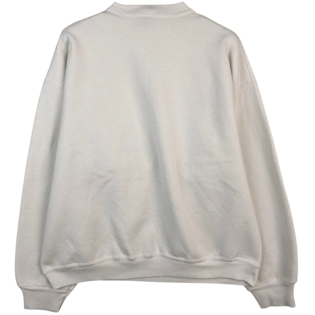 90'S Velva Sheen printed sweatshirt, made in USA, men's size XL equivalent, vintage. cotton white type Vintage Second Hand