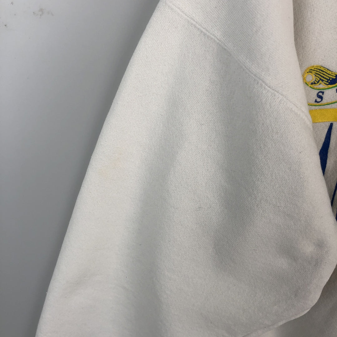 90'S Velva Sheen printed sweatshirt, made in USA, men's size XL equivalent, vintage. cotton white type Vintage Second Hand
