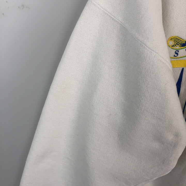 90'S Velva Sheen printed sweatshirt, made in USA, men's size XL equivalent, vintage. cotton white type Vintage Second Hand