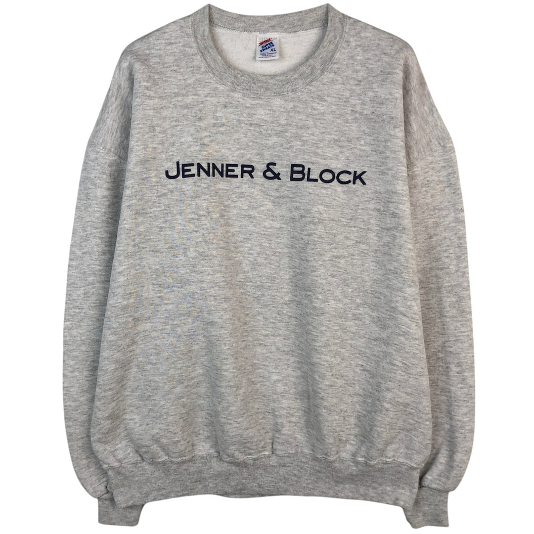 90'S Jerzees SUPER SWEATS Printed Sweatshirt, Made in USA, Men's XL (approx.), Vintage cotton white type Vintage Second Hand