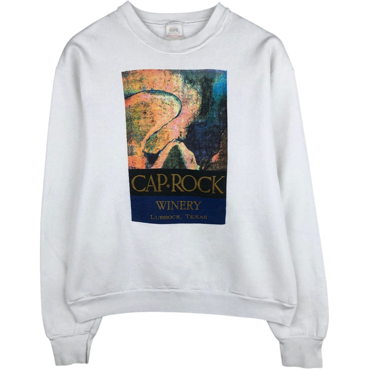 Vintage 1980'S Fruit of the Loom print sweatshirt, made in the USA, size L, men's unclear white type Vintage Second Hand