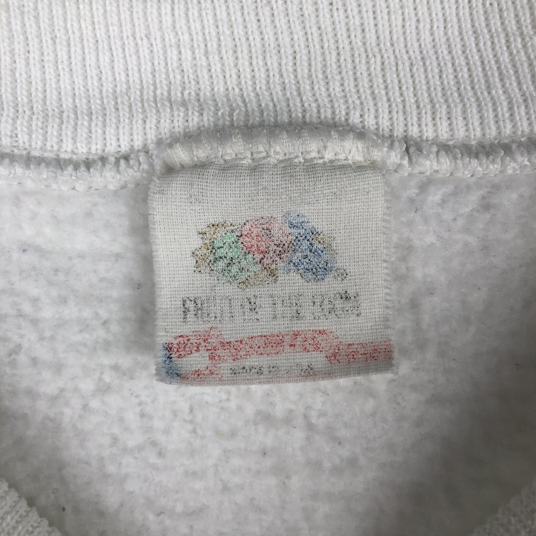 Vintage 1980'S Fruit of the Loom print sweatshirt, made in the USA, size L, men's unclear white type Vintage Second Hand