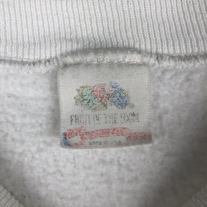 Vintage 1980'S Fruit of the Loom print sweatshirt, made in the USA, size L, men's unclear white type Vintage Second Hand