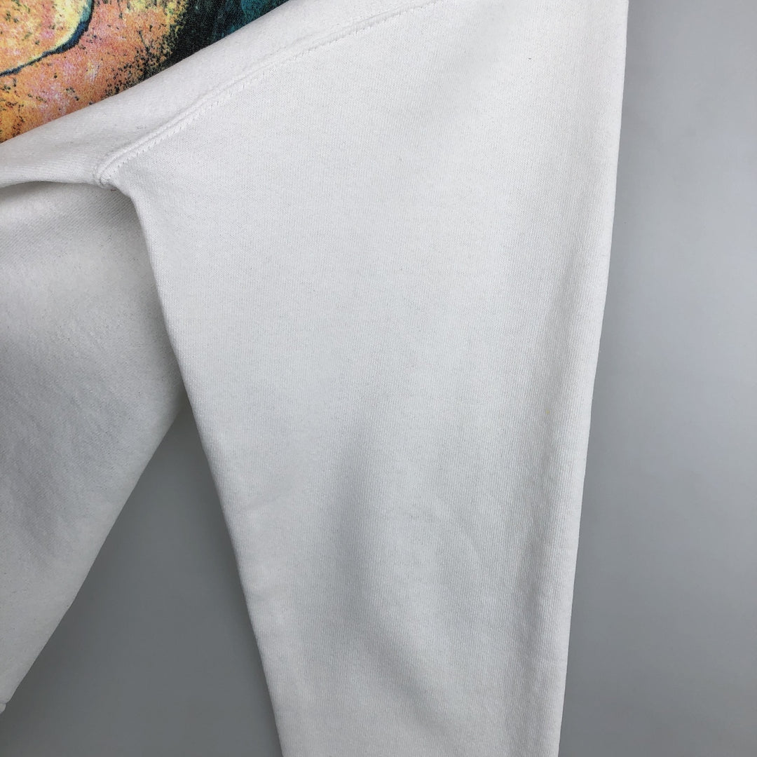 Vintage 1980'S Fruit of the Loom print sweatshirt, made in the USA, size L, men's unclear white type Vintage Second Hand