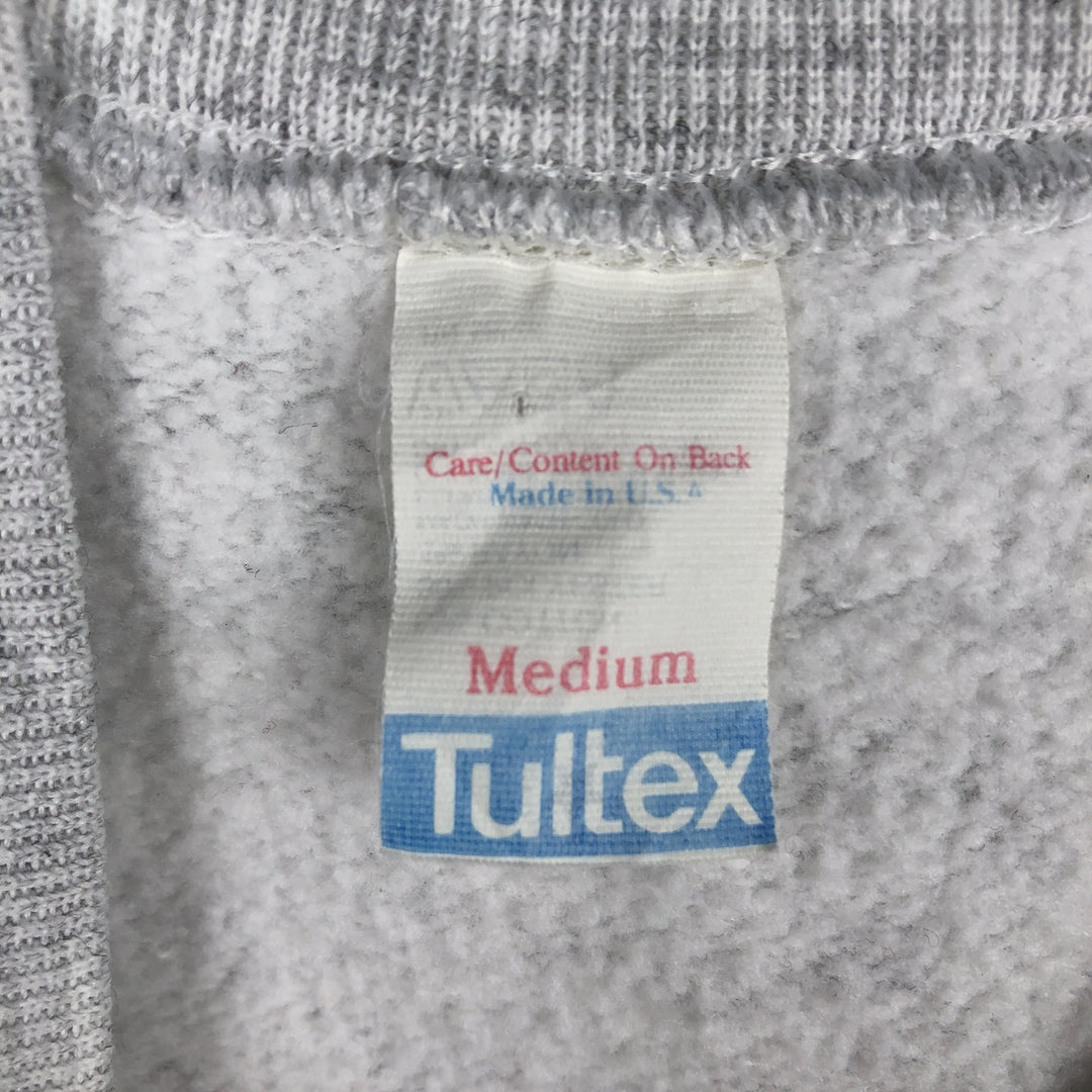 80s-era TULTEX printed sweatshirt, made in USA, men's size M equivalent, vintage. cotton gray type Vintage Second Hand