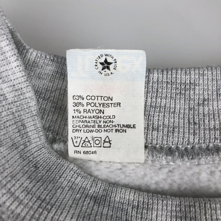 80s-era TULTEX printed sweatshirt, made in USA, men's size M equivalent, vintage. cotton gray type Vintage Second Hand
