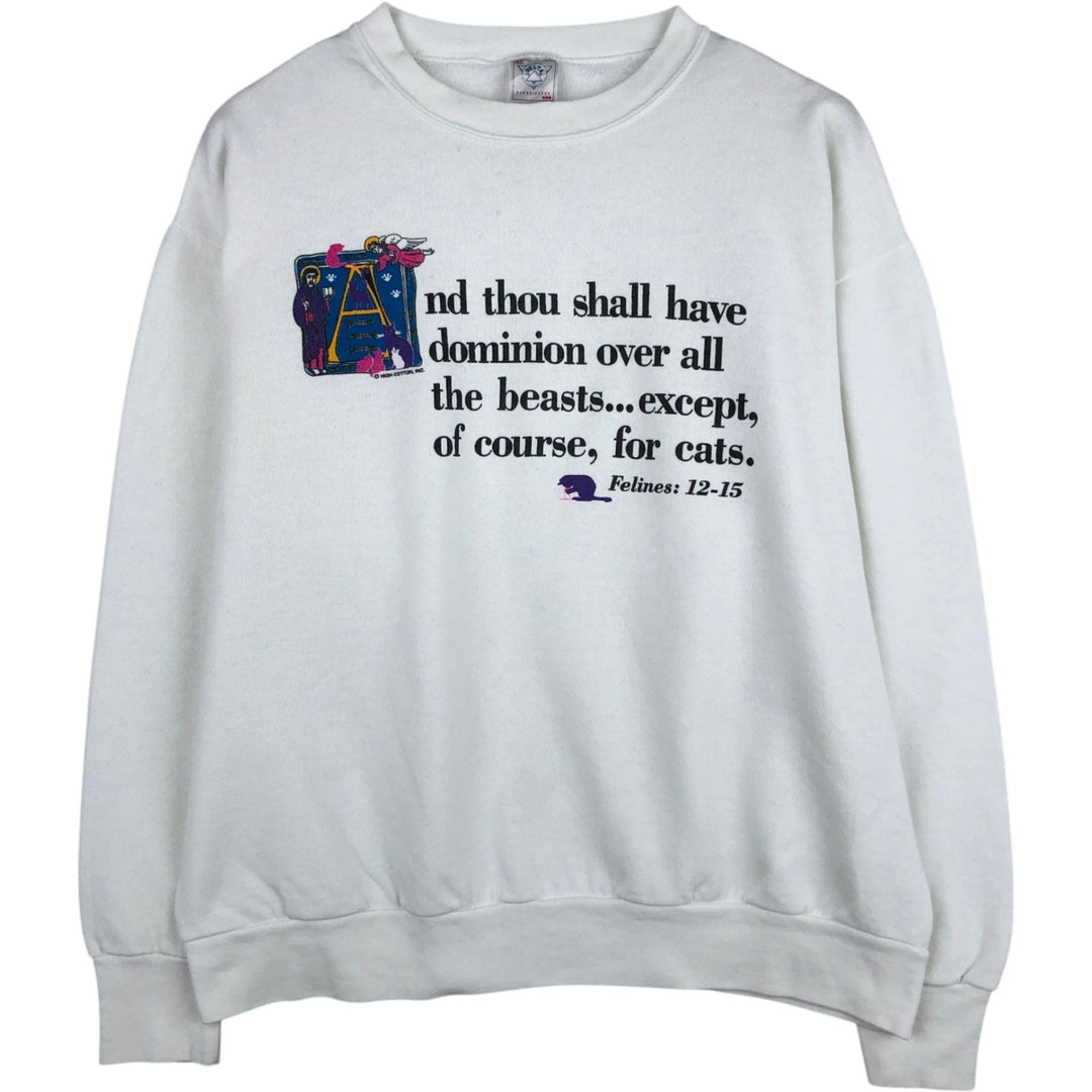Vintage 90'S Delta DELTA printed sweatshirt, made in the USA, men's size XL cotton white type Vintage Second Hand
