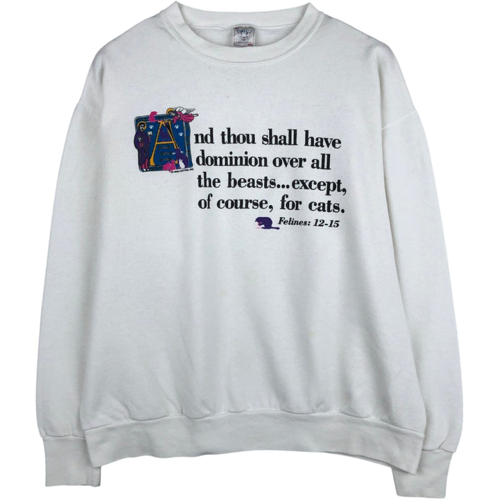 Vintage 90'S Delta DELTA printed sweatshirt, made in the USA, men's size XL cotton white type Vintage Second Hand