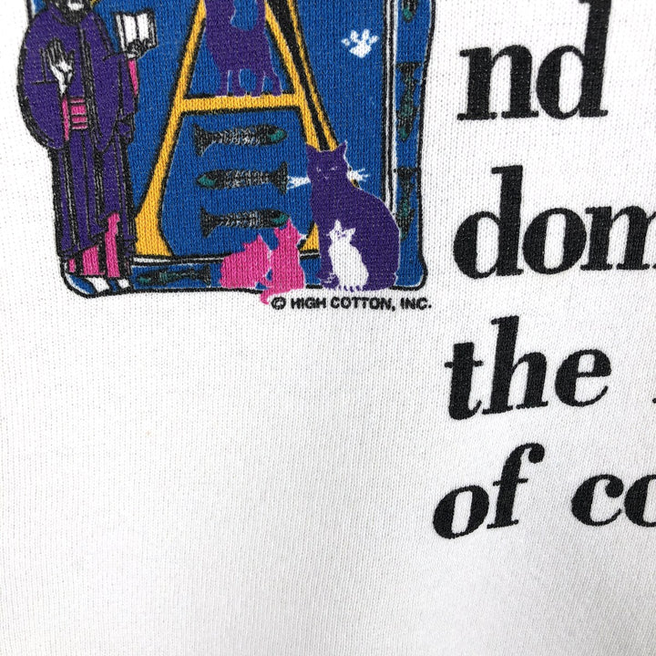 Vintage 90'S Delta DELTA printed sweatshirt, made in the USA, men's size XL cotton white type Vintage Second Hand