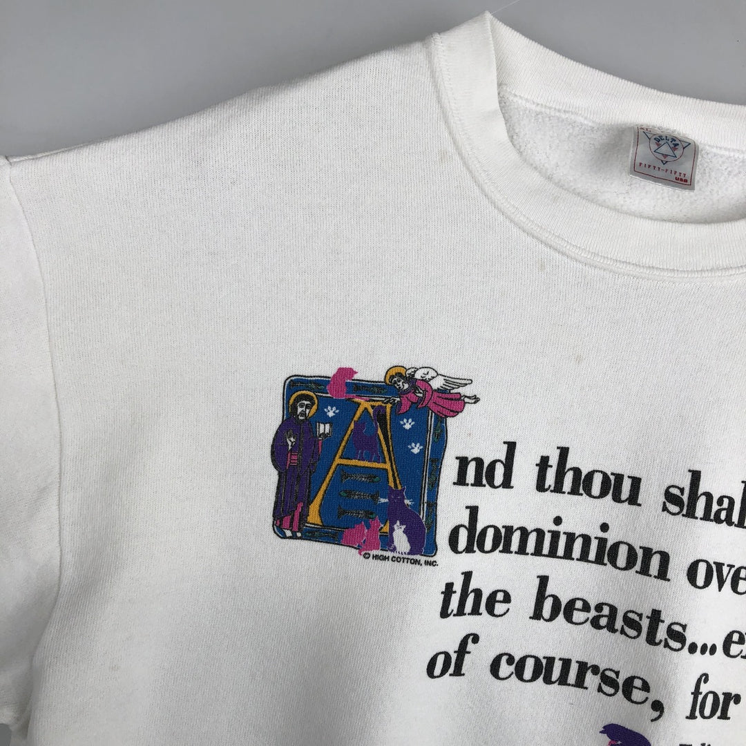 Vintage 90'S Delta DELTA printed sweatshirt, made in the USA, men's size XL cotton white type Vintage Second Hand