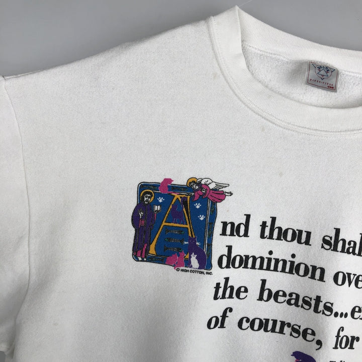 Vintage 90'S Delta DELTA printed sweatshirt, made in the USA, men's size XL cotton white type Vintage Second Hand