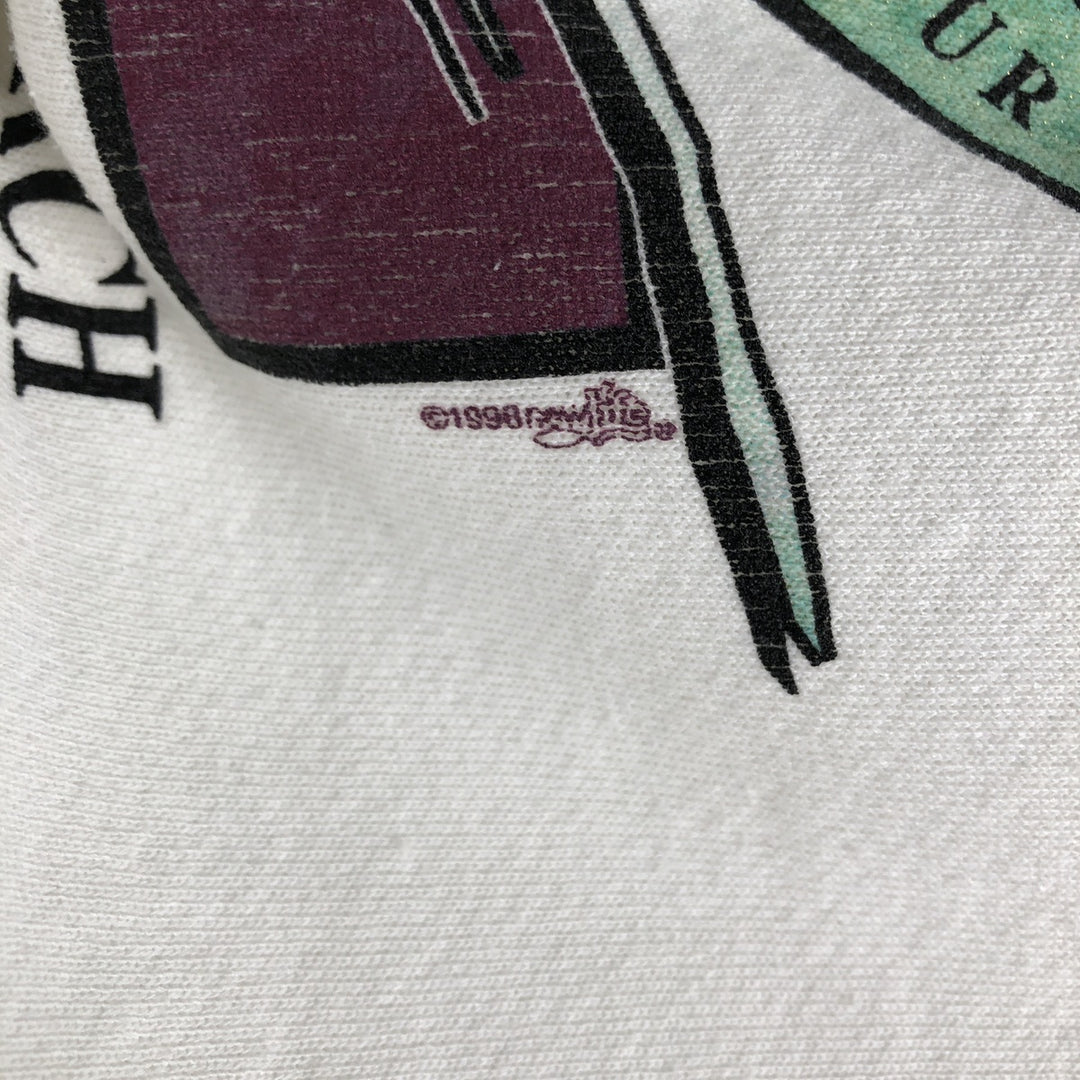 90'S Lee Cotton Blend Jesus Christ Print Sweatshirt, Made in USA, Men's Size L (approx.) cotton white type Vintage Second Hand