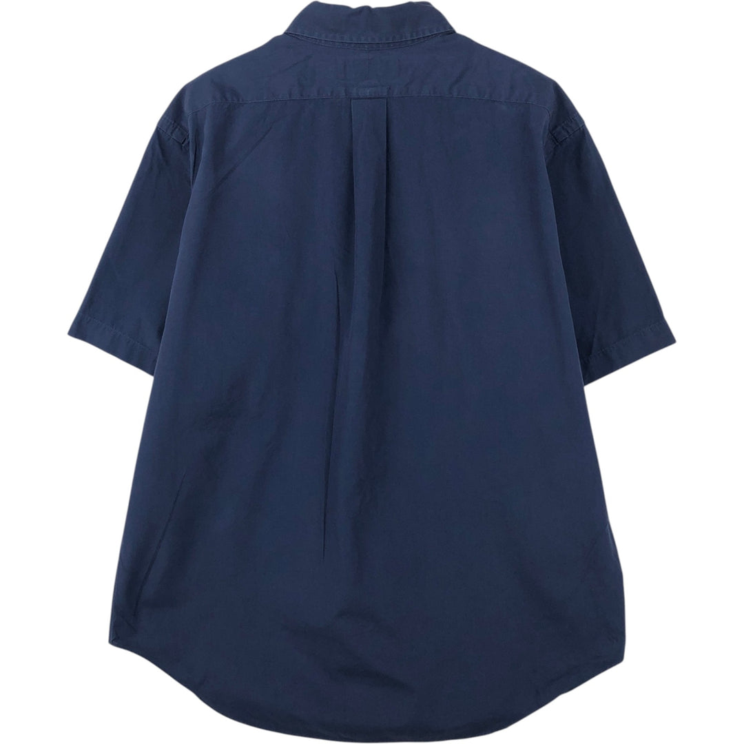 Ralph Lauren Classic Fit short sleeve button down shirt, men's size L cotton navy blue type Vintage Second Hand