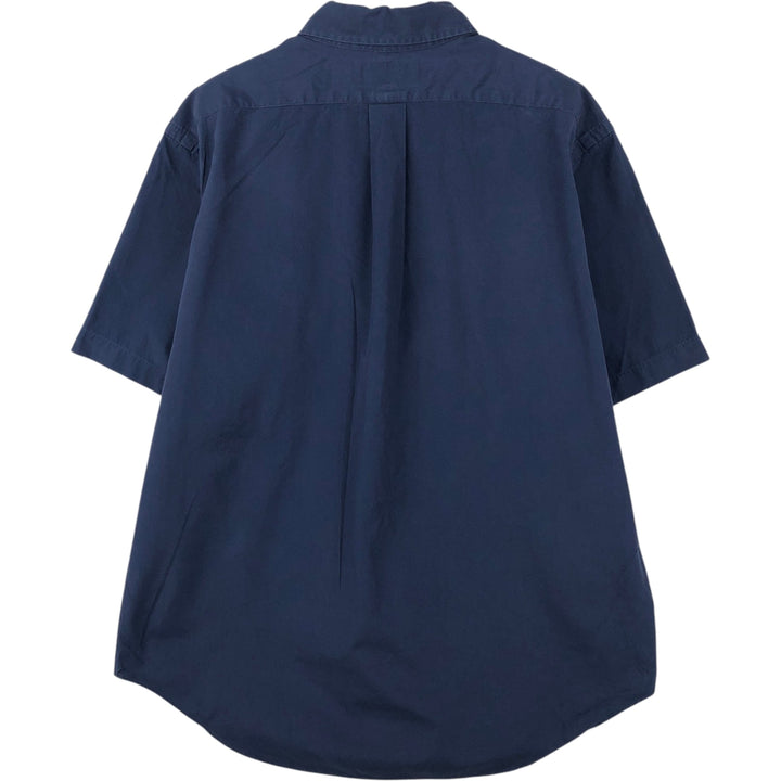 Ralph Lauren Classic Fit short sleeve button down shirt, men's size L cotton navy blue type Vintage Second Hand