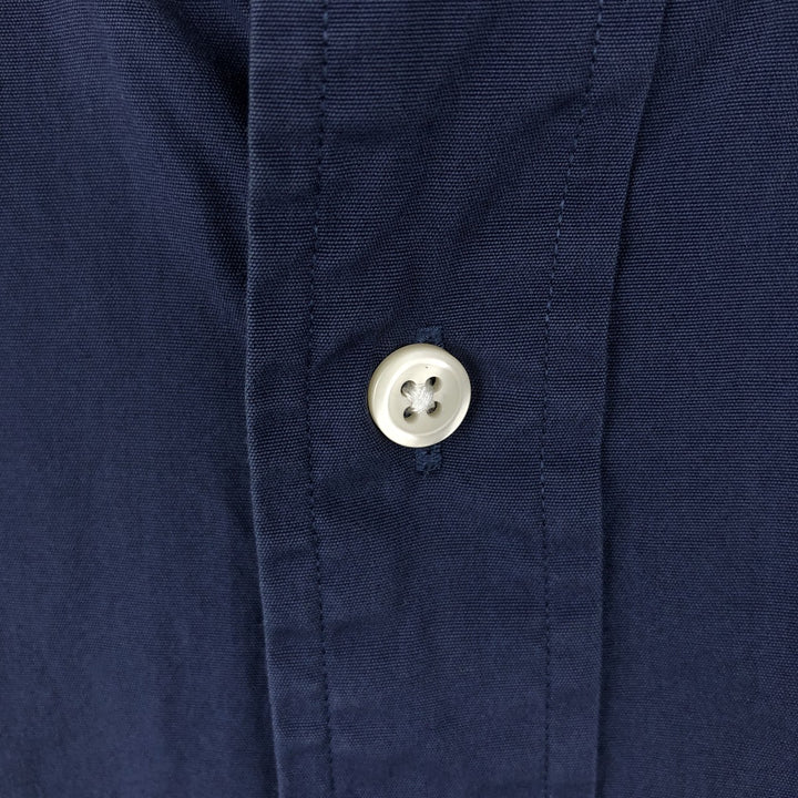 Ralph Lauren Classic Fit short sleeve button down shirt, men's size L cotton navy blue type Vintage Second Hand