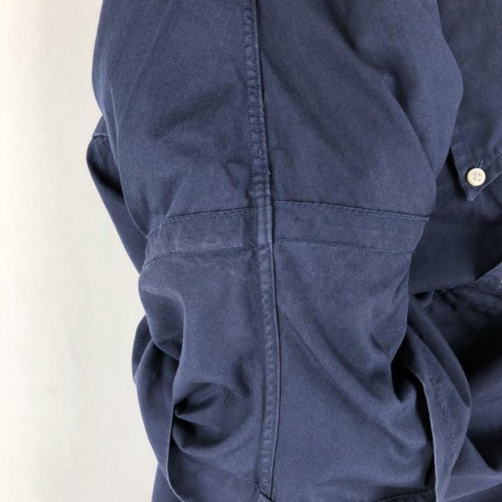 Ralph Lauren Classic Fit short sleeve button down shirt, men's size L cotton navy blue type Vintage Second Hand