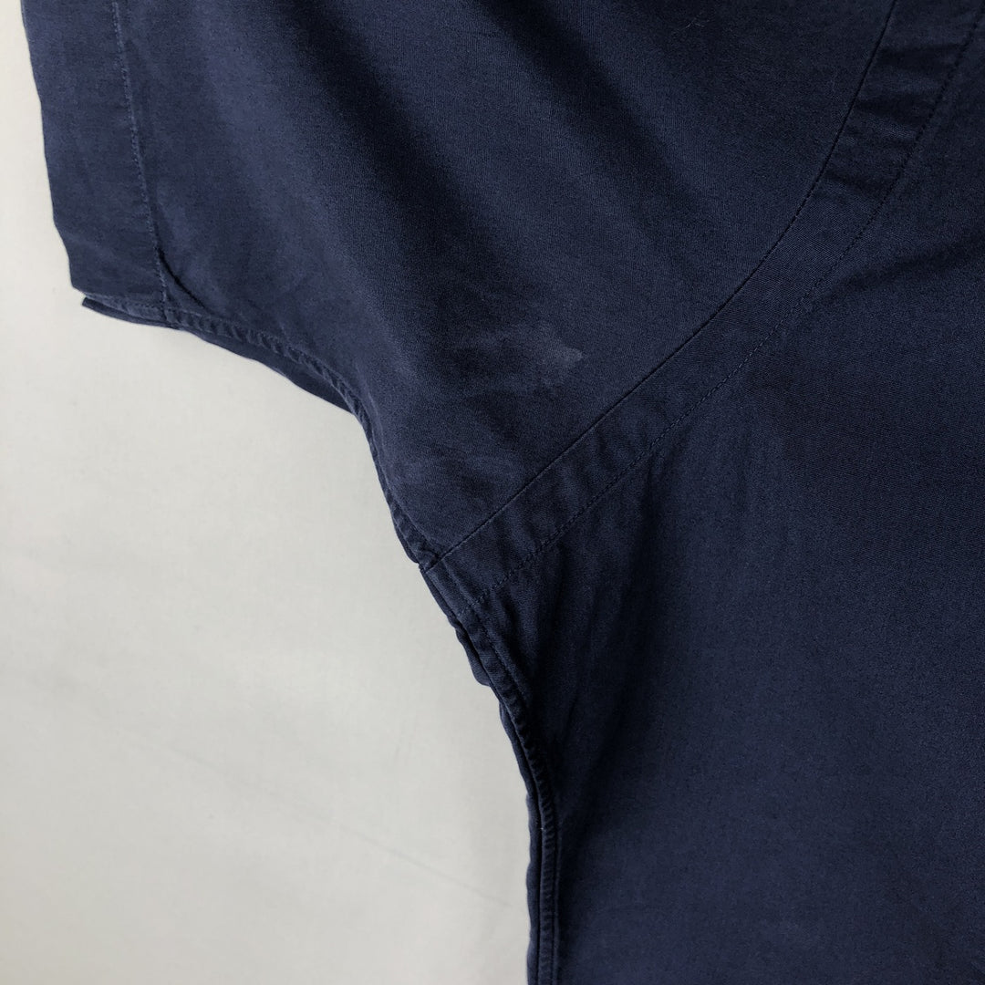 Ralph Lauren Classic Fit short sleeve button down shirt, men's size L cotton navy blue type Vintage Second Hand