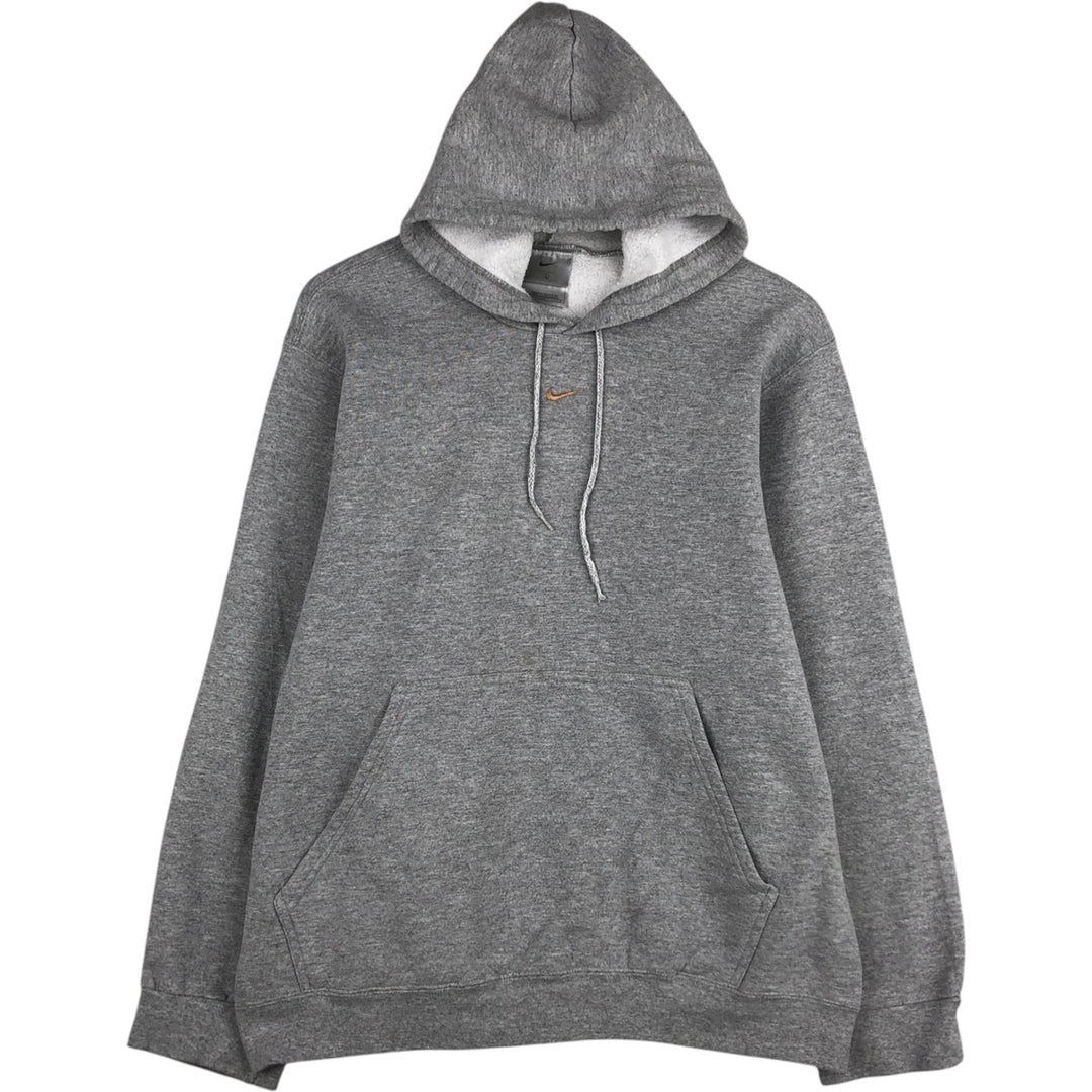 2000'S Nike Center Logo Sweatshirt Pullover Hoodie, Men's Size L (approx.) cotton gray type Vintage Second Hand