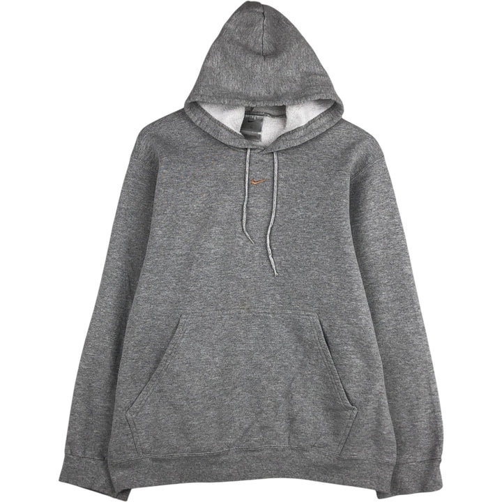 2000'S Nike Center Logo Sweatshirt Pullover Hoodie, Men's Size L (approx.) cotton gray type Vintage Second Hand