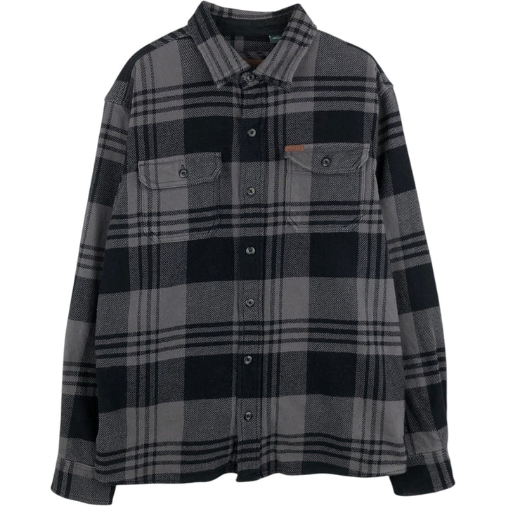 ORVIS Long Sleeve Flannel Check Shirt, Men's Size L cotton gray type Vintage Second Hand