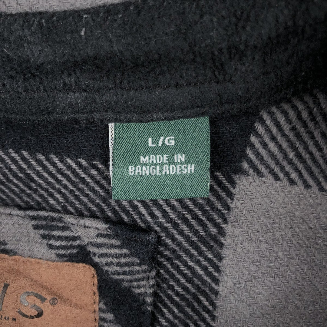 ORVIS Long Sleeve Flannel Check Shirt, Men's Size L cotton gray type Vintage Second Hand